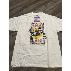 1996 Atlanta Olympics Soccer Vintage Men's Tee L Single Stitch NWT Rare